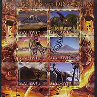 Malawi 2007 Volcanoes & Dinosaurs #2 perf sheetlet containing 6 values each with Scout Logo fine cto used