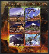 Malawi 2007 Volcanoes & Dinosaurs #3 perf sheetlet containing 6 values each with Scout Logo fine cto used