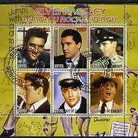 Djibouti 2007 Elvis Presley - King of Rock 'n' Roll #2 perf sheetlet containing 6 values fine cto used