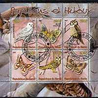 Benin 2007 Butterflies & Owls perf sheetlet containing 6 values fine cto used