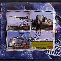 Djibouti 2007 Railways & Concorde #1 perf sheetlet containing 4 values fine cto used