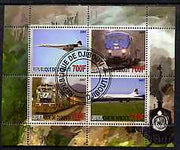 Djibouti 2007 Railways & Concorde #2 perf sheetlet containing 4 values fine cto used