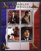 Djibouti 2007 Charles de Gaulle perf sheetlet containing 4 values fine cto used (Concorde in margins)