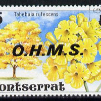 Montserrat 1976 Official $5 Yellow Poui Tree def opt'd OHMS with wmk sideways inverted (SG O15Ei) superb cds used*