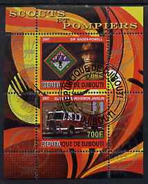 Djibouti 2007 Scouts & Fire Engines #2 perf s/sheet containing 2 values fine cto used