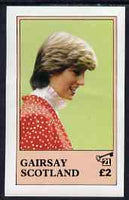 Gairsay 1982 Princess Di's 21st Birthday imperf deluxe sheet (£2 value) unmounted mint