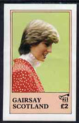 Gairsay 1982 Princess Di's 21st Birthday imperf deluxe sheet (£2 value) unmounted mint