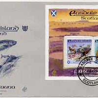 Easdale 1988 Flora & Fauna perf sheetlet containing 36p (shell) & £1 (Birds) on illustrated cover with first day cancel