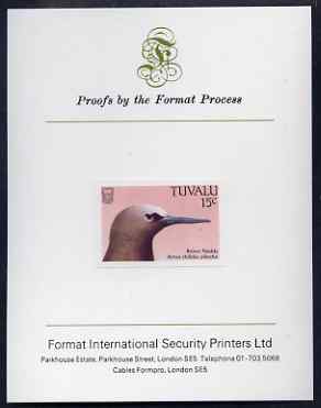 Tuvalu 1988 Common Noddy 15c imperf proof mounted on Format International proof card