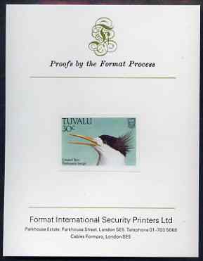 Tuvalu 1988 Crested Tern 30c imperf proof mounted on Format International proof card