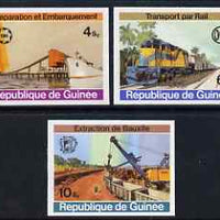 Guinea - Conakry 1974 Bauxite Mining imperf set of 3 from a limited printing unmounted mint as SG 843-45