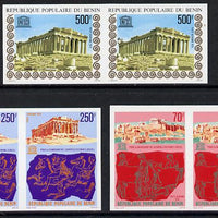 Benin 1978 UNESCO 'Acropolis' set of 3 in unmounted mint imperf pairs (as SG 713-5)*