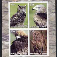 Benin 2005 Birds of Prey imperf sheetlet containing 4 values unmounted mint