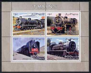 Somalia 2005 Steam Trains perf sheetlet containing 4 values unmounted mint