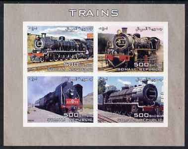 Somalia 2005 Steam Trains imperf sheetlet containing 4 values unmounted mint