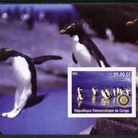 Congo 2002 Penguins #2 imperf m/sheet with Rotary Logo unmounted mint