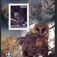 Benin 2007 Owls #1 imperf m/sheet with Scout Logo, unmounted mint