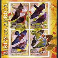 Palestine (PNA) 2005 Birds of Africa - Pigeons imperf sheetlet containing 4 values each with Scout Logo unmounted mint. Note this item is privately produced and is offered purely on its thematic appeal
