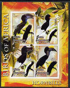 Palestine (PNA) 2005 Birds of Africa - Hornbills imperf sheetlet containing 4 values each with Scout Logo unmounted mint. Note this item is privately produced and is offered purely on its thematic appeal