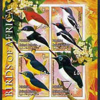 Palestine (PNA) 2005 Birds of Africa - Wattle Eyes imperf sheetlet containing 4 values each with Scout Logo unmounted mint. Note this item is privately produced and is offered purely on its thematic appeal