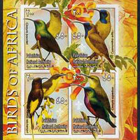 Palestine (PNA) 2005 Birds of Africa - Sunbirds imperf sheetlet containing 4 values each with Scout Logo unmounted mint. Note this item is privately produced and is offered purely on its thematic appeal