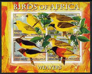 Palestine (PNA) 2005 Birds of Africa - Weavers imperf sheetlet containing 4 values each with Scout Logo unmounted mint. Note this item is privately produced and is offered purely on its thematic appeal