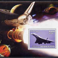 Somaliland 2002 Concorde & Space Shuttle perf m/sheet unmounted mint