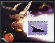 Somaliland 2002 Concorde & Space Shuttle perf m/sheet unmounted mint