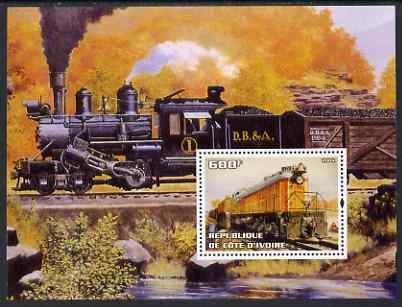 Ivory Coast 2004 Classic Locomotives #3 perf m/sheet unmounted mint