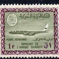 Saudi Arabia 1967-74 Boeing 720B Aircraft 1p (wmk'd) unmounted mint SG 806