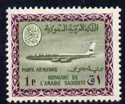 Saudi Arabia 1967-74 Boeing 720B Aircraft 1p (wmk'd) unmounted mint SG 806