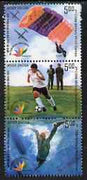 India 2007 CISM Military World Games perf se-tenant strip of 3 unmounted mint