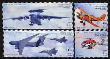 India 2007 Indian Ar Force Platinum Jubilee perf set of 4 unmounted mint