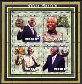Mozambique 2002 Minerals & Nelson Mandela perf sheetlet containing 4 values unmounted mint, Yv 2042-45