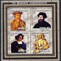 Mozambique 2002 Explorers perf sheetlet containing 4 values unmounted mint (De Gama, Magellan, Columbus & Vespucci) Yv 1984-87