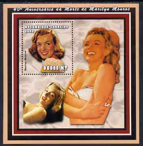 Mozambique 2002 40th Anniversary of Death of Marilyn Monroe perf s/sheet containing 1 value unmounted mint (88,000 MT) Yv 101