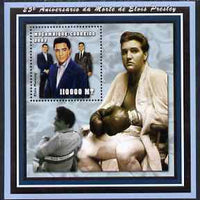 Mozambique 2002 25th Anniversary of Death of Elvis Presley perf s/sheet containing 1 value unmounted mint (110,000 MT) Yv 112