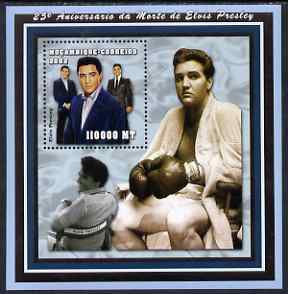 Mozambique 2002 25th Anniversary of Death of Elvis Presley perf s/sheet containing 1 value unmounted mint (110,000 MT) Yv 112