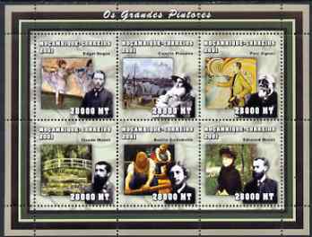 Mozambique 2002 The Impressionists perf sheetlet containing 6 values unmounted mint (6 x 28,000 MT) Yv 2002-7
