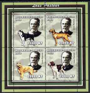 Mozambique 2002 Louis Pasteur perf sheetlet containing 4 values unmounted mint (with Dogs) Yv 2080-83