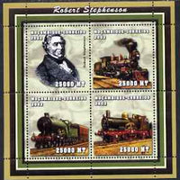 Mozambique 2002 Robert Stephenson perf sheetlet containing 4 values unmounted mint (4 x 25,000 MT) Yv 2076-79