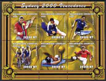 Mozambique 2001 Sydney Olympics perf sheetlet containing 6 values unmounted mint (6 x 28,000 MT) Yv 1578-83, Mi 1918-23