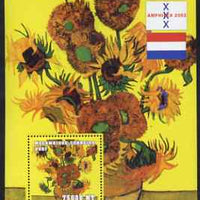 Mozambique 2001 Paintings by Vincent Van Gogh perf s/sheet unmounted mint with Amphilex Imprint (75,000 MT) Mi 2159, Sc 1505