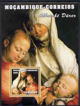 Mozambique 2001 Paintings by Albrecht Durer perf s/sheet unmounted mint (75,000 MT) Mi 2162. Sc 1498