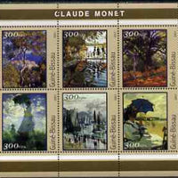 Guinea - Bissau 2001 Paintings by Claude Monet perf sheetlet containing 6 values unmounted mint Mi 1612-17