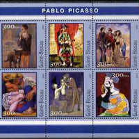 Guinea - Bissau 2001 Paintings by Pablo Picasso perf sheetlet containing 6 values unmounted mint Mi 1618-23