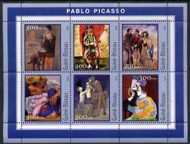 Guinea - Bissau 2001 Paintings by Pablo Picasso perf sheetlet containing 6 values unmounted mint Mi 1618-23