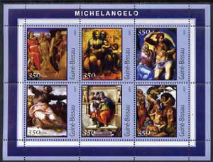 Guinea - Bissau 2001 Paintings by Michelangelo perf sheetlet containing 6 values unmounted mint Mi 1678-83