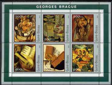 Guinea - Bissau 2001 Paintings by Georges Braque perf sheetlet containing 6 values unmounted mint Mi 1600-05