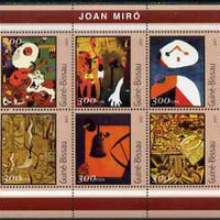 Guinea - Bissau 2001 Paintings by Joan Miro perf sheetlet containing 6 values unmounted mint Mi 1606-11